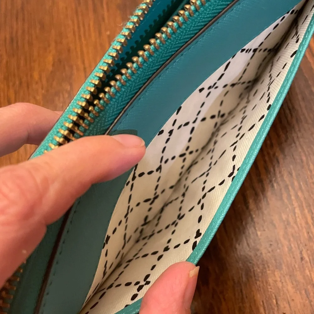 Kate Spade Teal full zip wallet